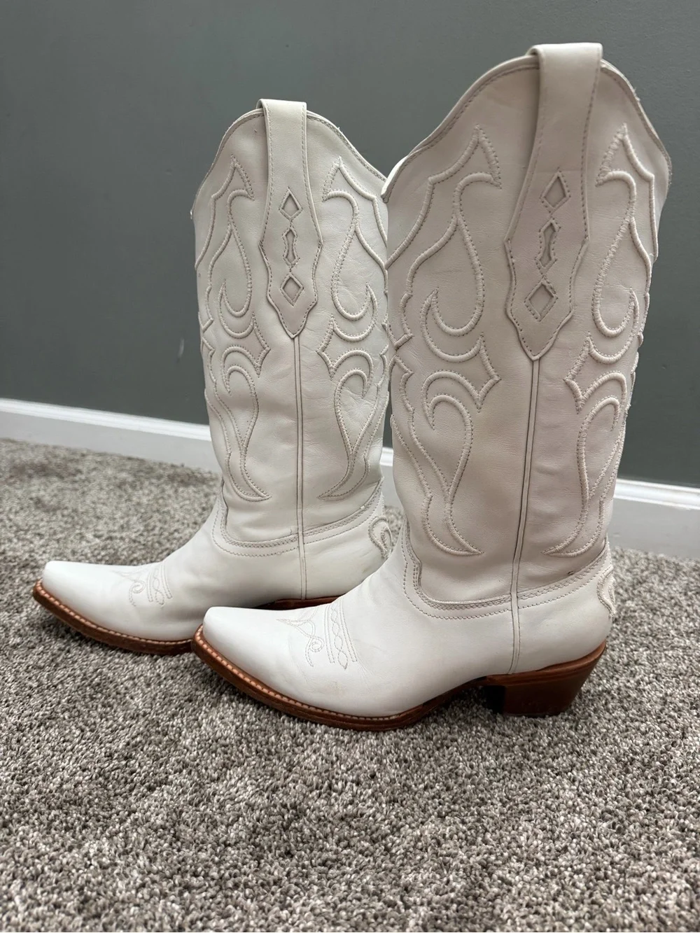 CORRAL WOMEN'S MATCHING STITCH PATTERN & INLAY TALL WESTERN BOOTS - SNIP TOE
